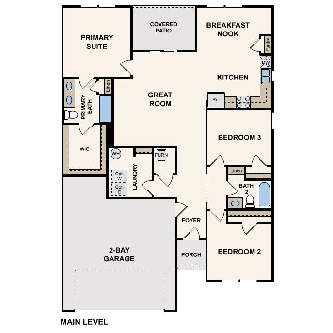 2D floor plan layout for the Beaumont by Century Complete in Sunny Hills, Chipley, FL (Image 1). 2D floor plan layout for the Beaumont by Century Complete in Sunny Hills, Chipley, FL (Image 1).