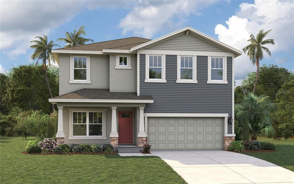 Front exterior of a new home in , Tampa, FL, highlighting curb appeal (Image 1). Front exterior of a new home in , Tampa, FL, highlighting curb appeal (Image 1).