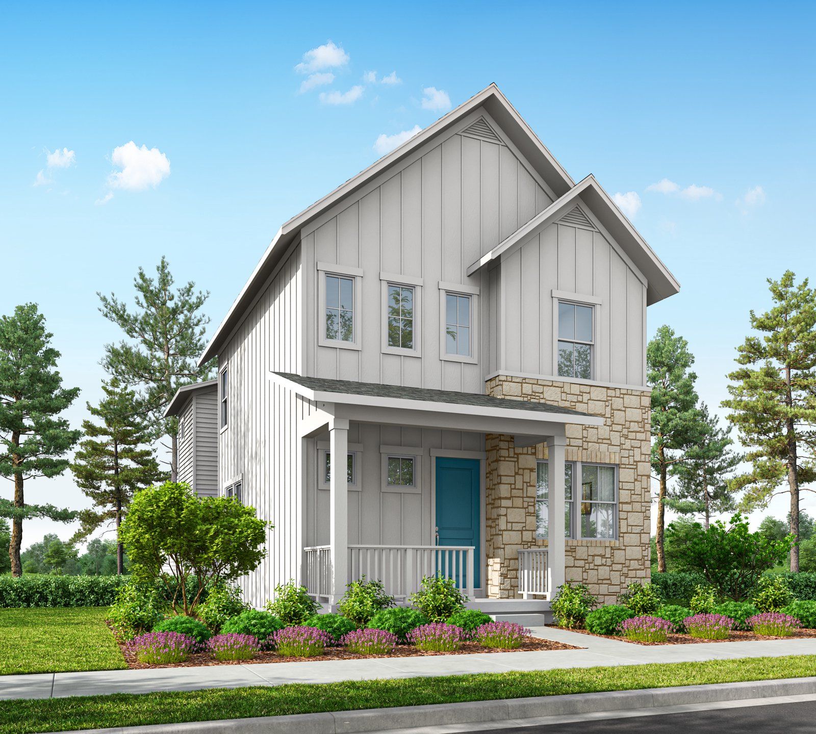Front exterior of a new home in Painted Prairie, Aurora, CO, highlighting curb appeal (Image 1). Front exterior of a new home in Painted Prairie, Aurora, CO, highlighting curb appeal (Image 1).