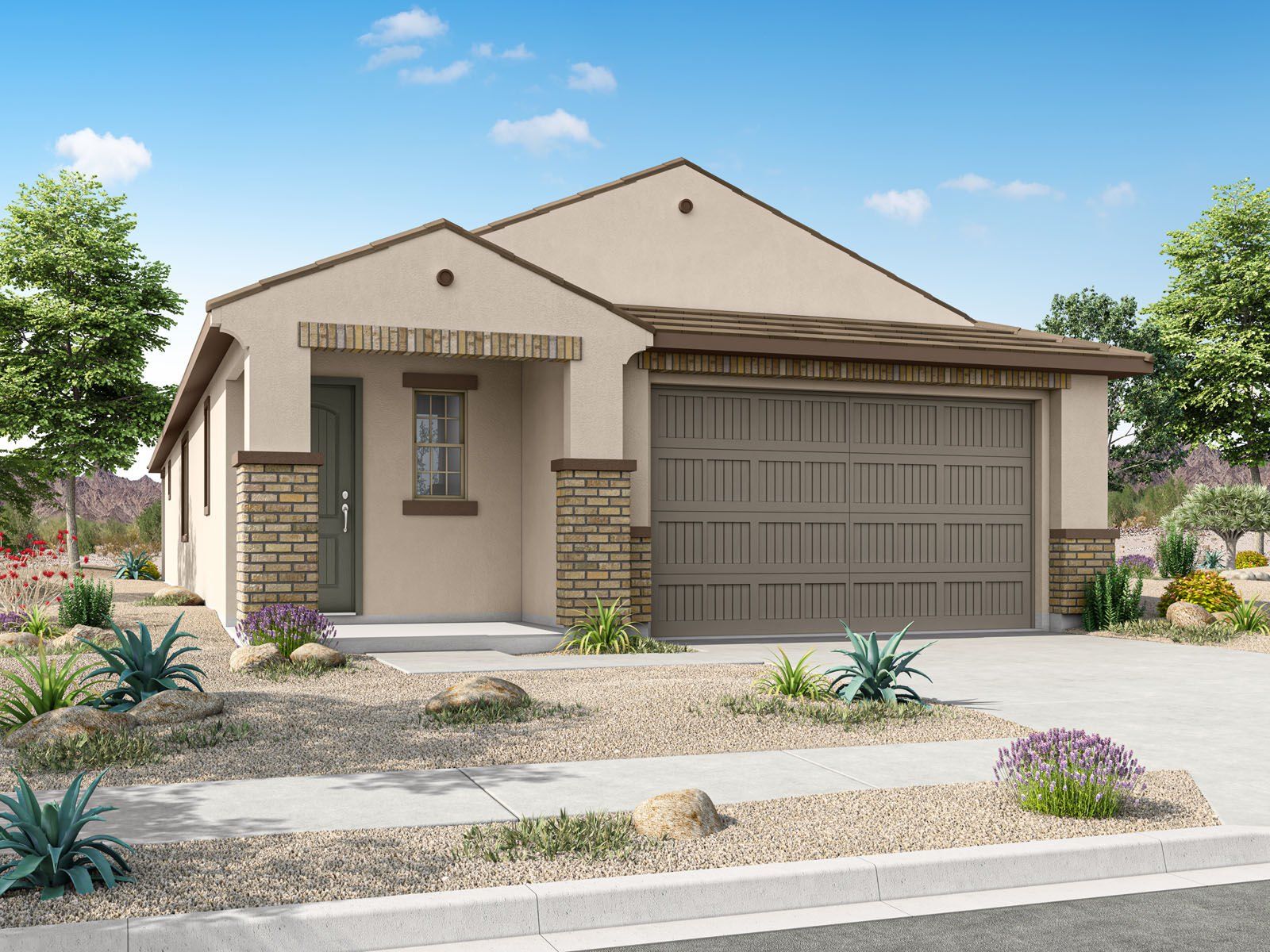 Front exterior of a new home in Baker Farms, Phoenix, AZ, highlighting curb appeal (Image 1). Front exterior of a new home in Baker Farms, Phoenix, AZ, highlighting curb appeal (Image 1).