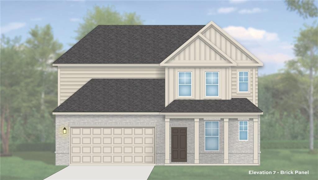 Front exterior of a new home in Hamilton Lakes, Lawrenceville, GA, highlighting curb appeal (Image 1). Front exterior of a new home in Hamilton Lakes, Lawrenceville, GA, highlighting curb appeal (Image 1).
