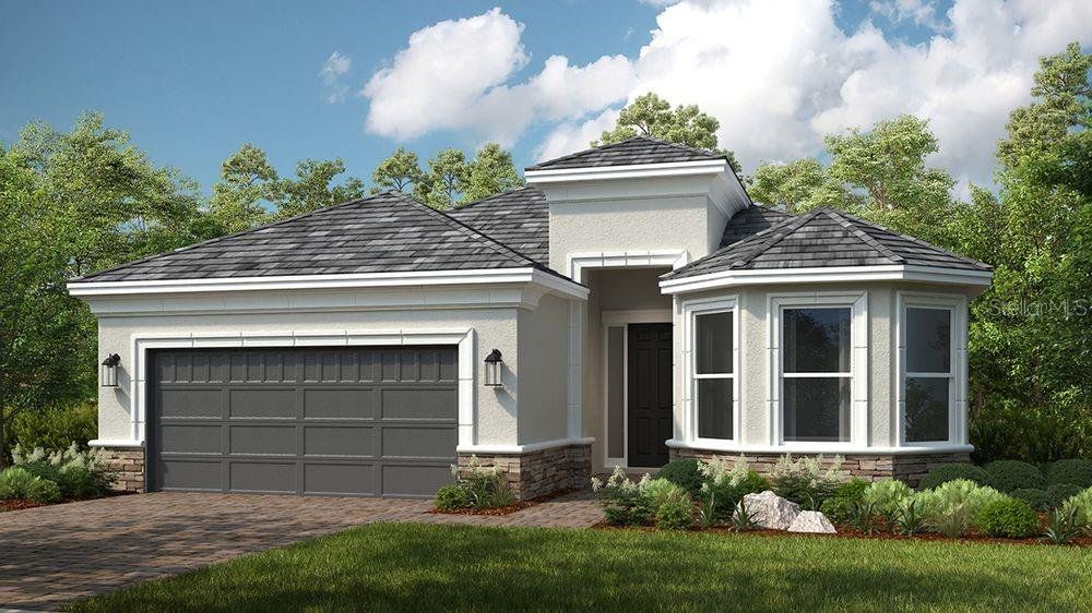 Front exterior of a new home in Esplanade at Azario Lakewood Ranch, Bradenton, FL, highlighting curb appeal (Image 1). Front exterior of a new home in Esplanade at Azario Lakewood Ranch, Bradenton, FL, highlighting curb appeal (Image 1).