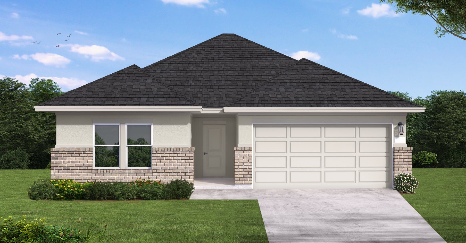 Front exterior of a new home in Westridge Cove, Conroe, TX, highlighting curb appeal (Image 1). Front exterior of a new home in Westridge Cove, Conroe, TX, highlighting curb appeal (Image 1).