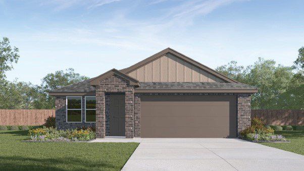 Front exterior of a new home in Terra Vista, Lubbock, TX, highlighting curb appeal (Image 1).
