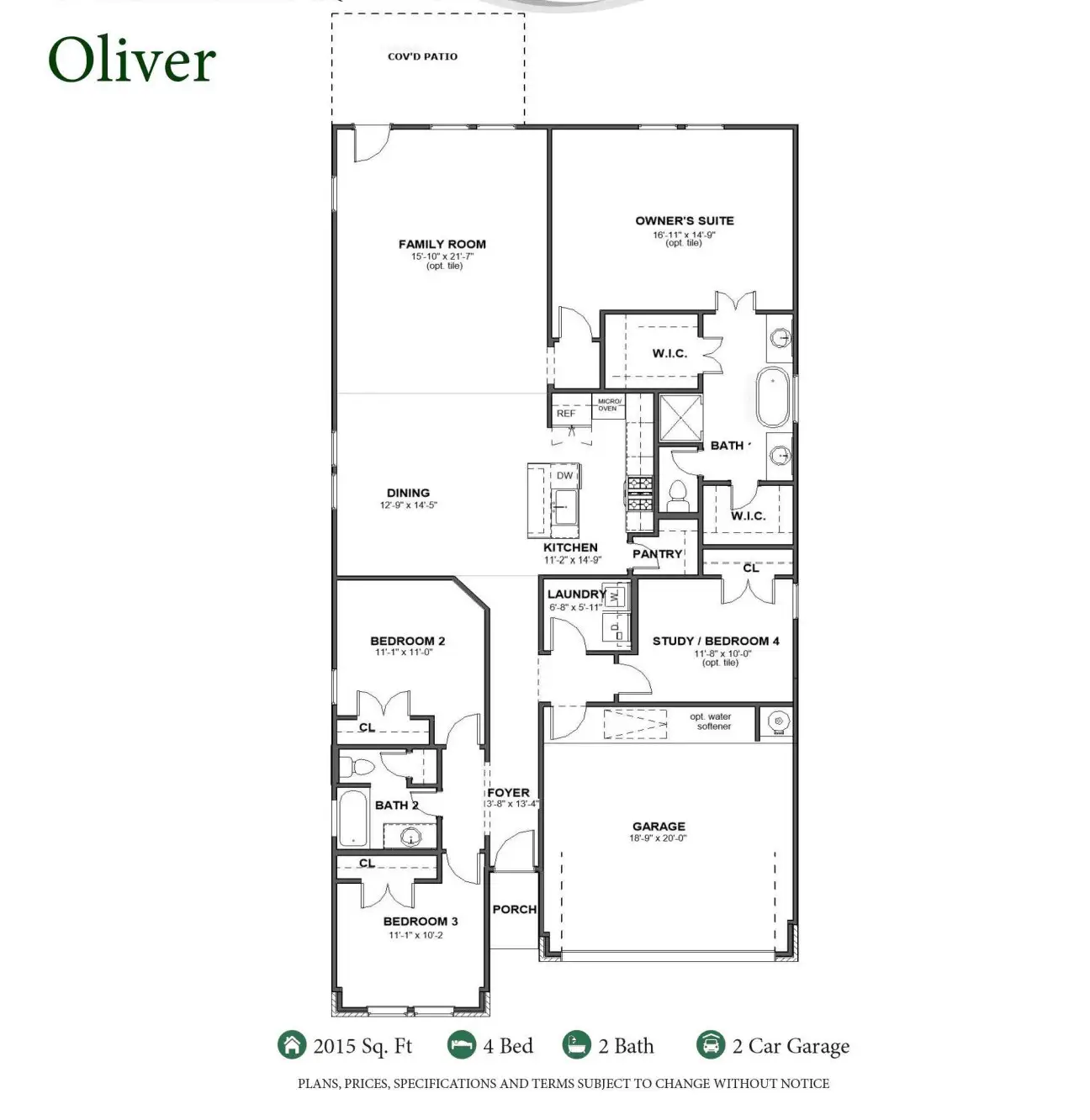 2D floor plan layout of this home in Lakeside at Tessera on Lake Travis, Meadowlakes, TX (Image 1).