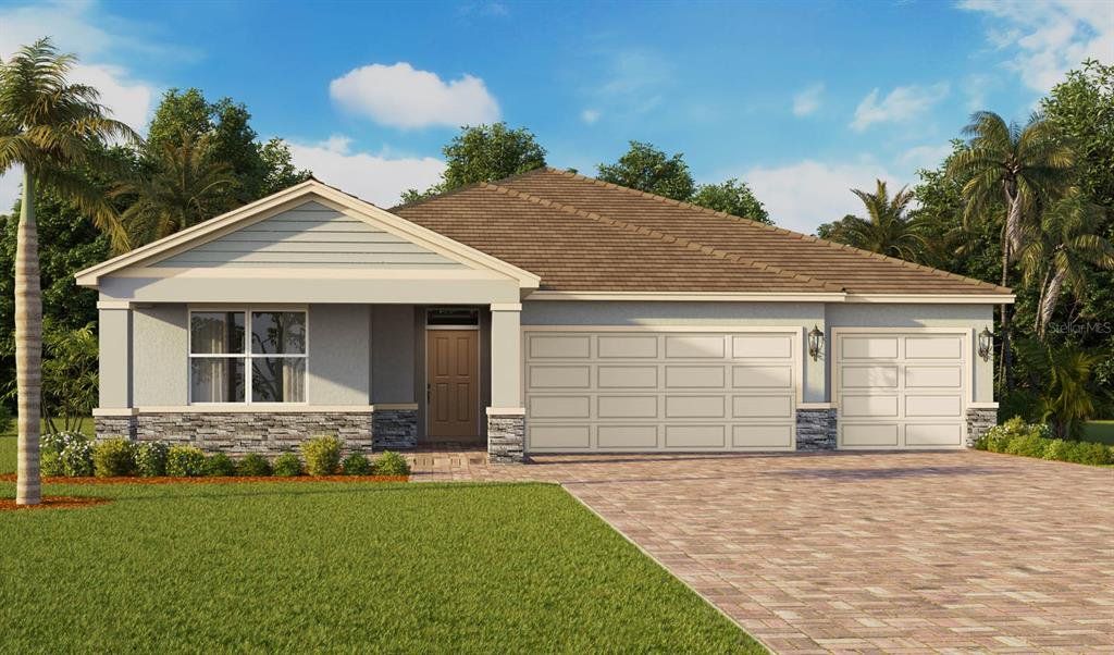 Front exterior of a new home in Lakes of Mount Dora, Mount Dora, FL, highlighting curb appeal (Image 1). Front exterior of a new home in Lakes of Mount Dora, Mount Dora, FL, highlighting curb appeal (Image 1).