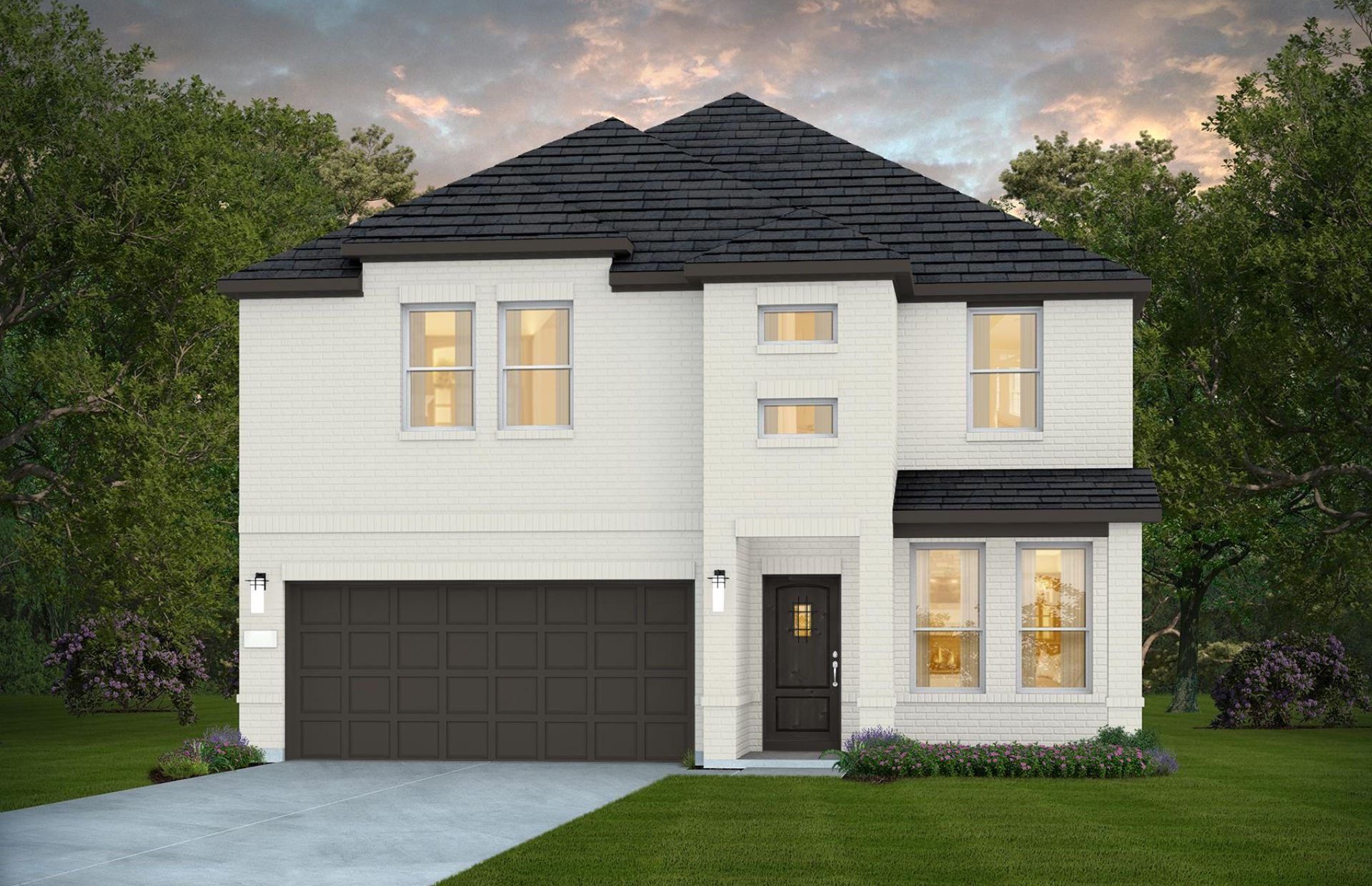 Front exterior of a new home in Montgomery Bend, Montgomery, TX, highlighting curb appeal (Image 1). Front exterior of a new home in Montgomery Bend, Montgomery, TX, highlighting curb appeal (Image 1).