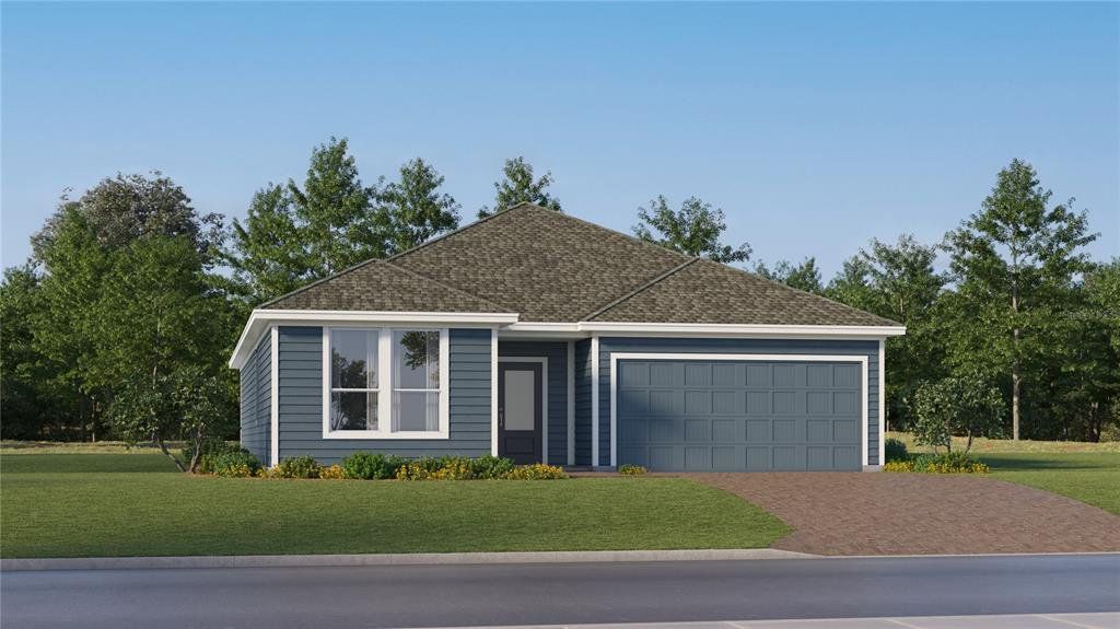 Front exterior of a new home in Sanctuary at Wellness Ridge, Clermont, FL, highlighting curb appeal (Image 1). Front exterior of a new home in Sanctuary at Wellness Ridge, Clermont, FL, highlighting curb appeal (Image 1).