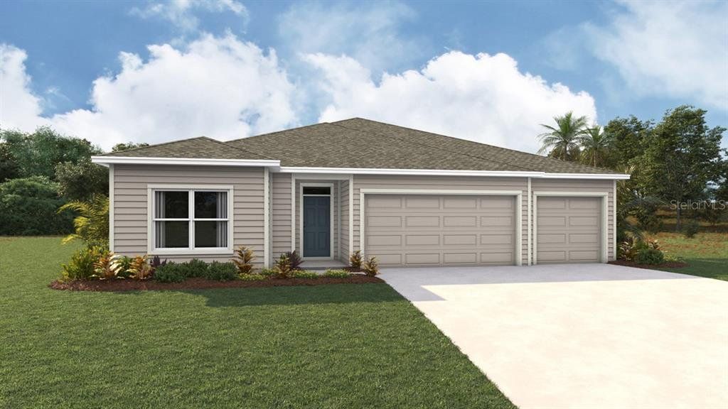 Front exterior of a new home in Avalon Woods, Newberry, FL, highlighting curb appeal (Image 1). Front exterior of a new home in Avalon Woods, Newberry, FL, highlighting curb appeal (Image 1).