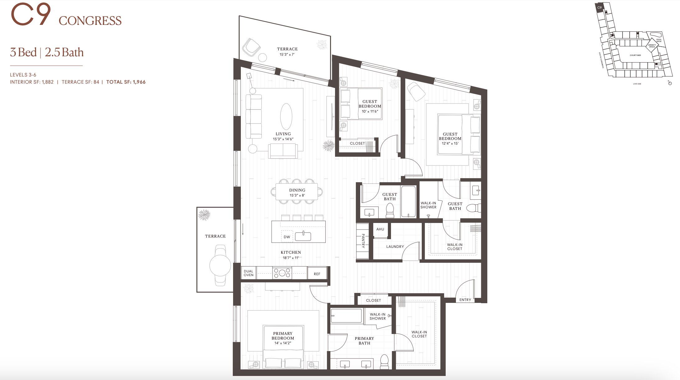 2D floor plan layout for the C9 Congress by Intracorp in Leland South Congress, Austin, TX (Image 1). 2D floor plan layout for the C9 Congress by Intracorp in Leland South Congress, Austin, TX (Image 1).