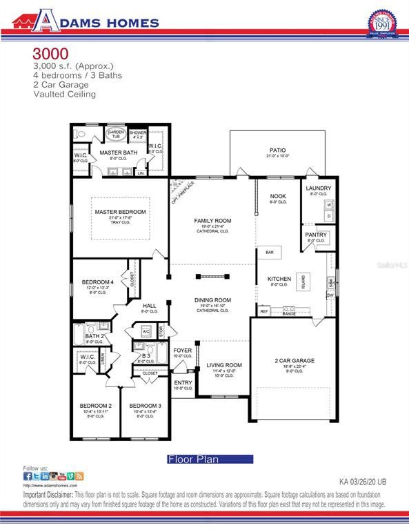 2D floor plan layout of this home in Juliette Falls, Dunnellon, FL (Image 1).