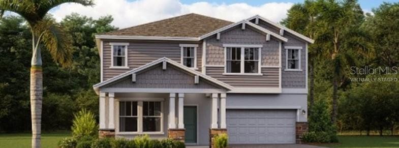 Front exterior of a new home in Wellness Ridge, Clermont, FL, highlighting curb appeal (Image 1). Front exterior of a new home in Wellness Ridge, Clermont, FL, highlighting curb appeal (Image 1).
