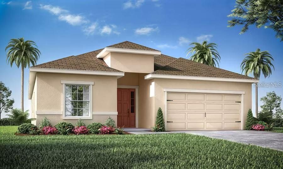Front exterior of a new home in VillaMar, Winter Haven, FL, highlighting curb appeal (Image 1). Front exterior of a new home in VillaMar, Winter Haven, FL, highlighting curb appeal (Image 1).