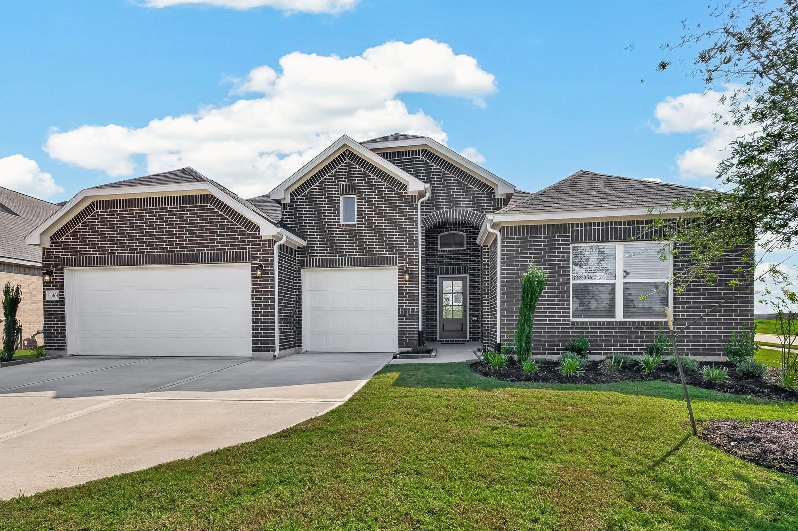 Front exterior of a new home in Inventory Homes, Iowa Colony, TX, highlighting curb appeal (Image 1). Front exterior of a new home in Inventory Homes, Iowa Colony, TX, highlighting curb appeal (Image 1).