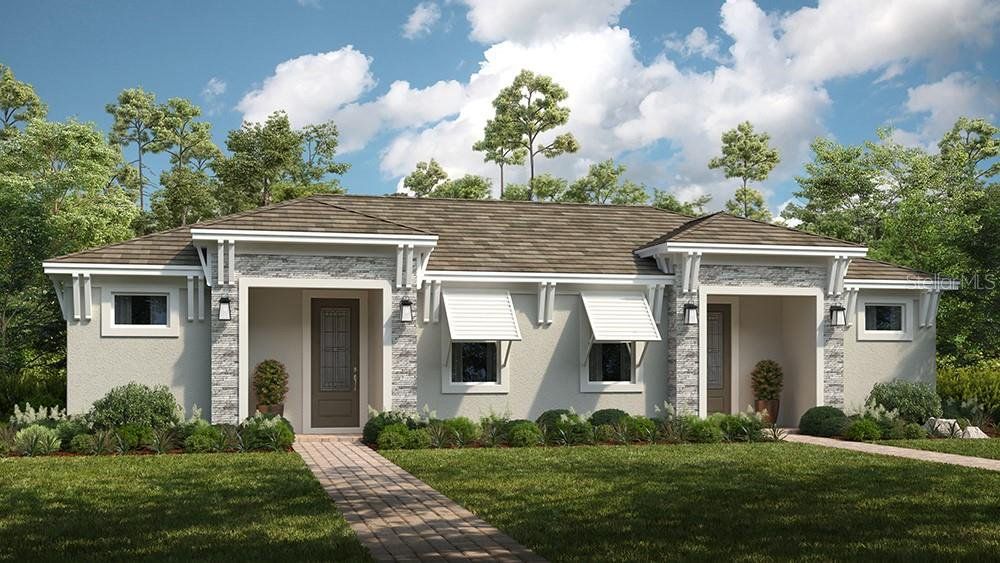 Front exterior of a new home in Esplanade at Azario Lakewood Ranch, Bradenton, FL, highlighting curb appeal (Image 1). Front exterior of a new home in Esplanade at Azario Lakewood Ranch, Bradenton, FL, highlighting curb appeal (Image 1).