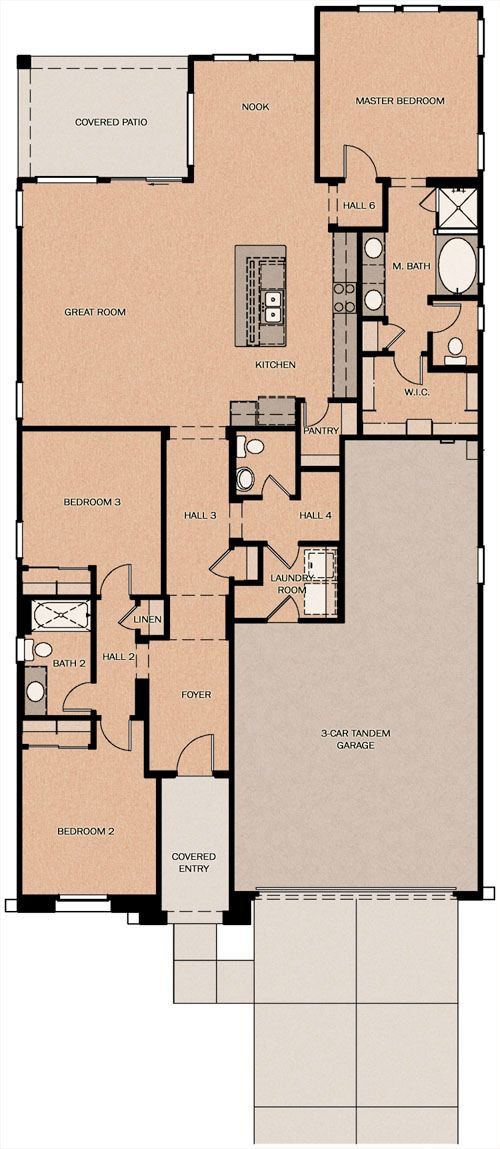 2D floor plan layout of this home in Ridgeline at Acclaim, Avondale, AZ (Image 1).