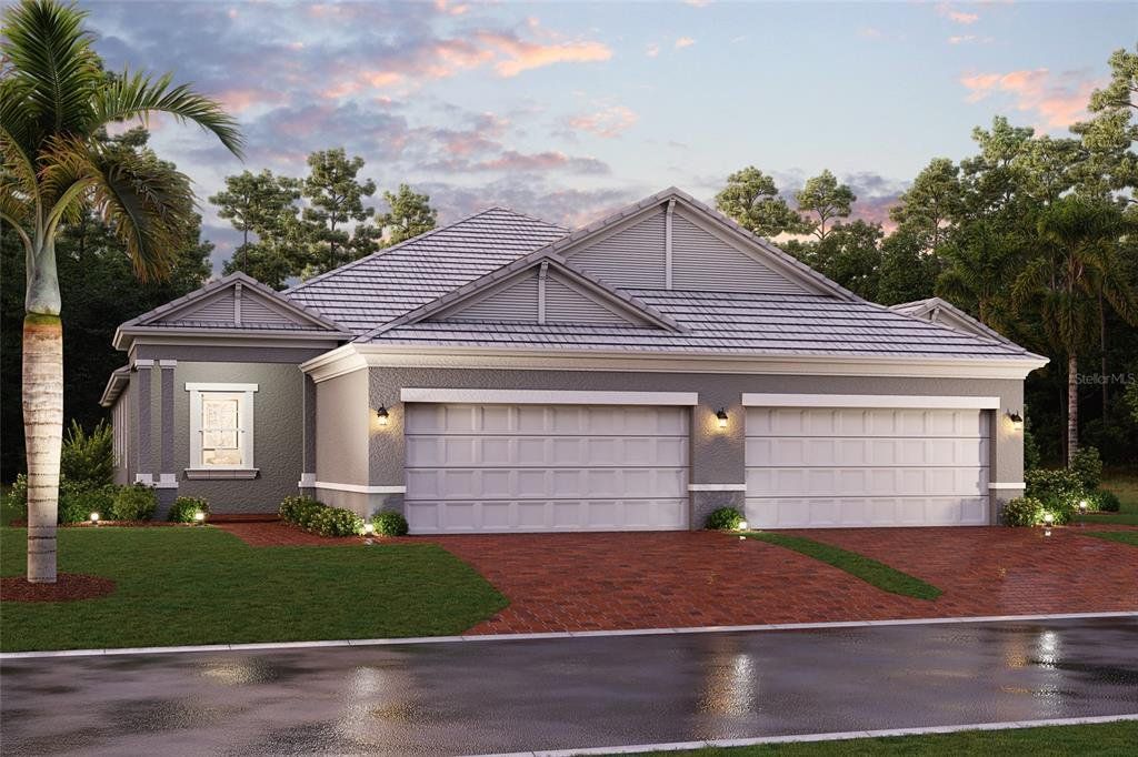 Front exterior of a new home in Sweetwater at Lakewood Ranch, Lakewood Ranch, FL, highlighting curb appeal (Image 1). Front exterior of a new home in Sweetwater at Lakewood Ranch, Lakewood Ranch, FL, highlighting curb appeal (Image 1).