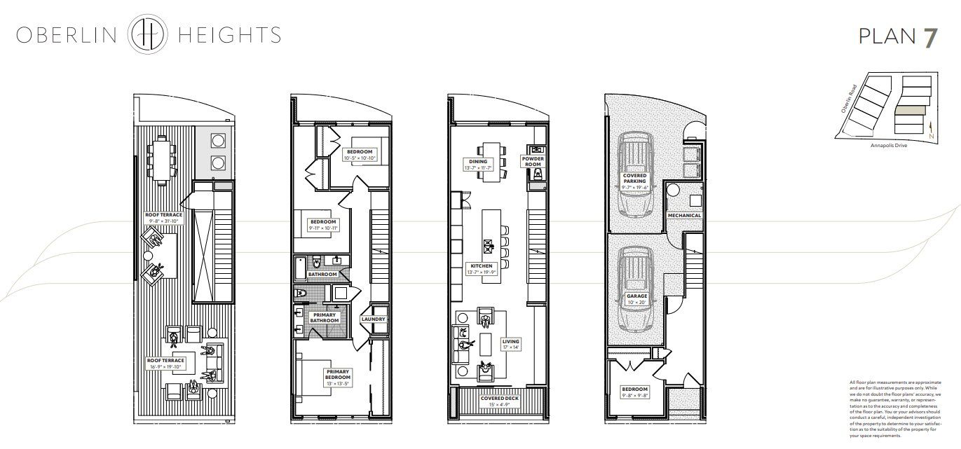 2D floor plan layout for the Plan 7 by Concept 8 in Oberlin Heights, Raleigh, NC (Image 1).