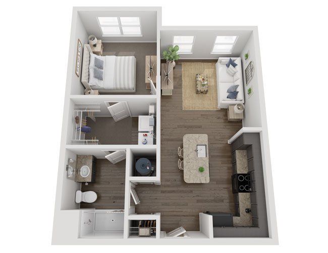 2D floor plan layout for the A1 by Prestwick Companies in Symphony at Lakewood West, Atlanta, GA (Image 1).