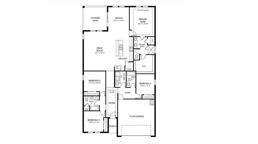 2D floor plan layout of this home in Legends Preserve - Signature Series, Daytona Beach, FL (Image 1).