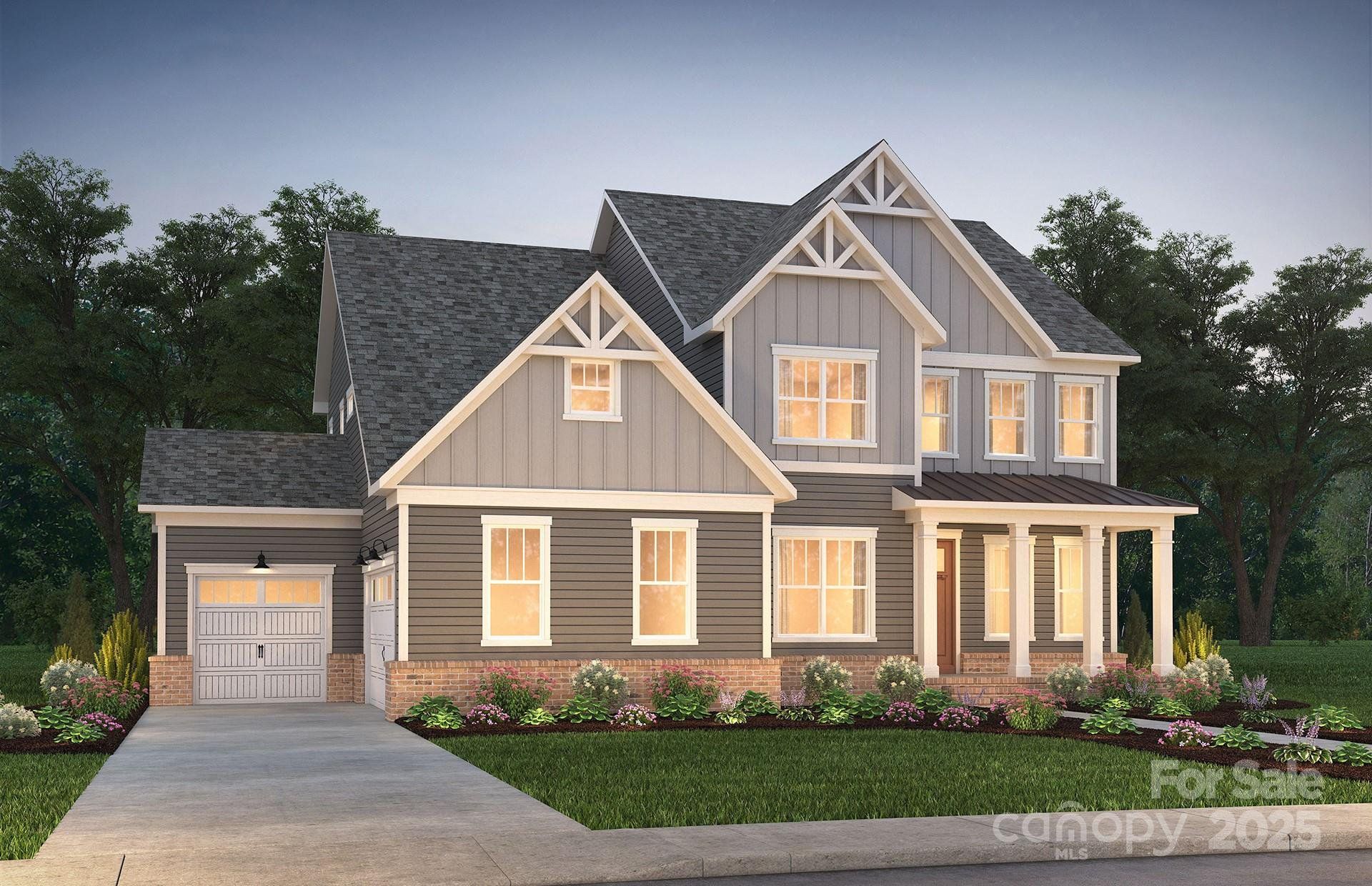 Front exterior of a new home in Camden, Huntersville, NC, highlighting curb appeal (Image 1). Front exterior of a new home in Camden, Huntersville, NC, highlighting curb appeal (Image 1).