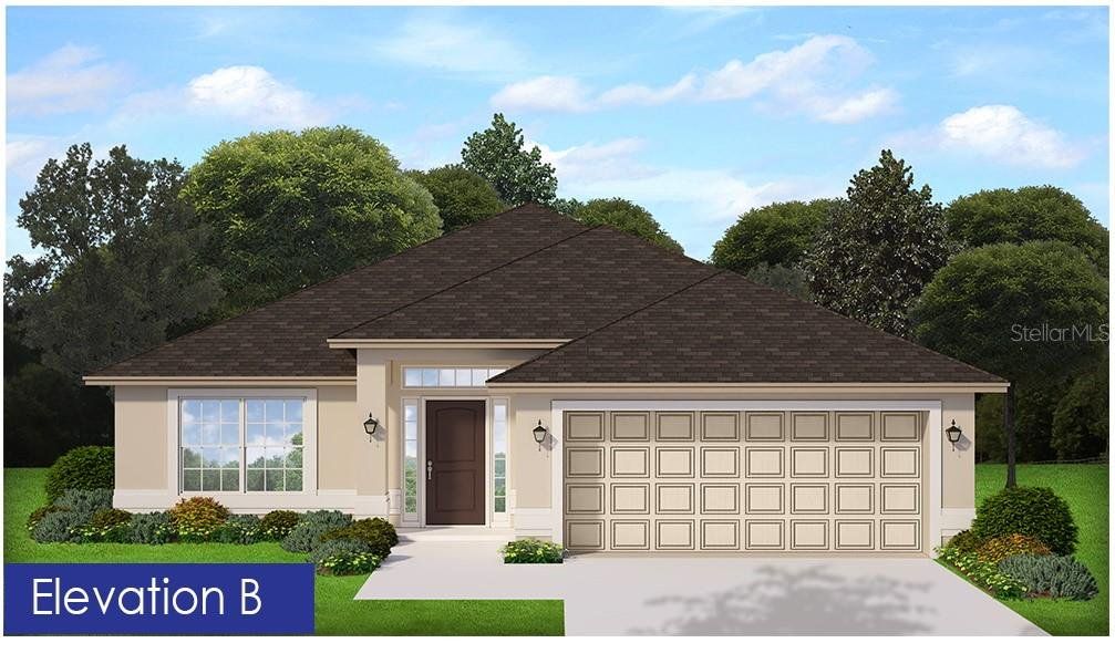 Front exterior of a new home in Pine Bluff, Spring Hill, FL, highlighting curb appeal (Image 1). Front exterior of a new home in Pine Bluff, Spring Hill, FL, highlighting curb appeal (Image 1).