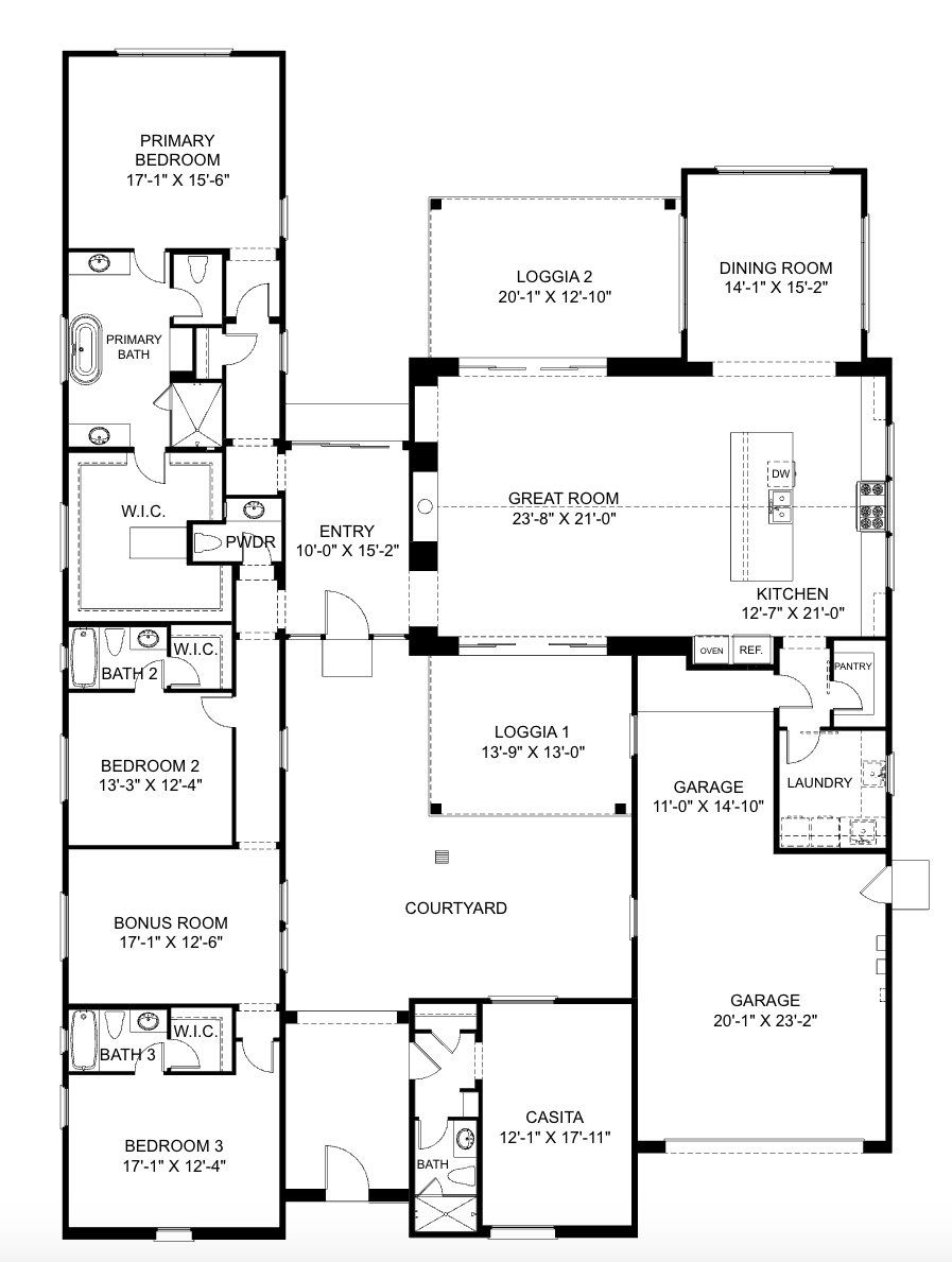 2D floor plan layout for the Plan 6007 by Camelot Homes in Willow, Phoenix, AZ (Image 1). 2D floor plan layout for the Plan 6007 by Camelot Homes in Willow, Phoenix, AZ (Image 1).