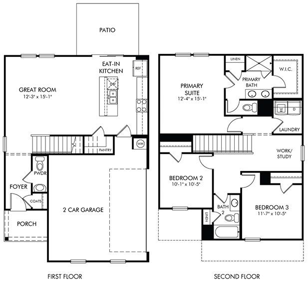 2D floor plan layout of this home in Avery Farms - Ridge Series, Murfreesboro, TN (Image 1). 2D floor plan layout of this home in Avery Farms - Ridge Series, Murfreesboro, TN (Image 1).