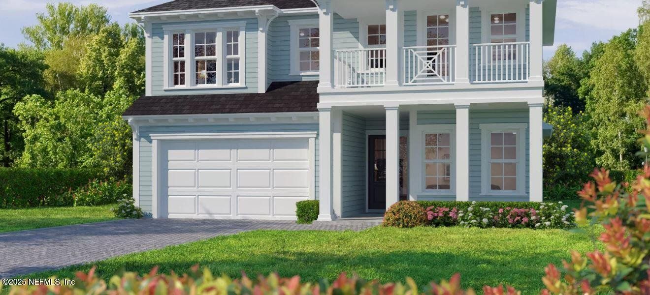 Front exterior of a new home in Seabrook Village II, Nocatee, FL, highlighting curb appeal (Image 1).