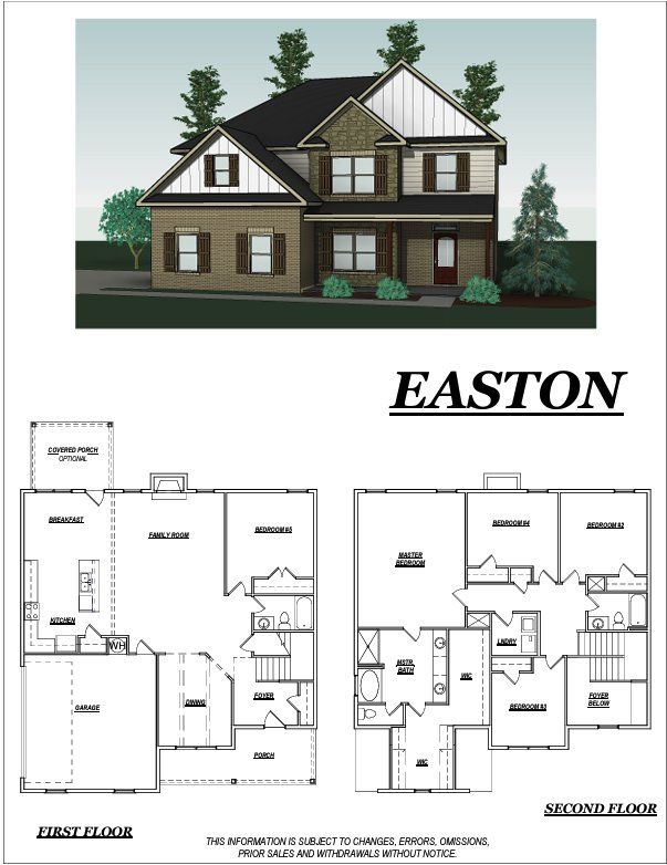 Image 1 representing the Easton by Capshaw in Laney Place, Rex, GA.