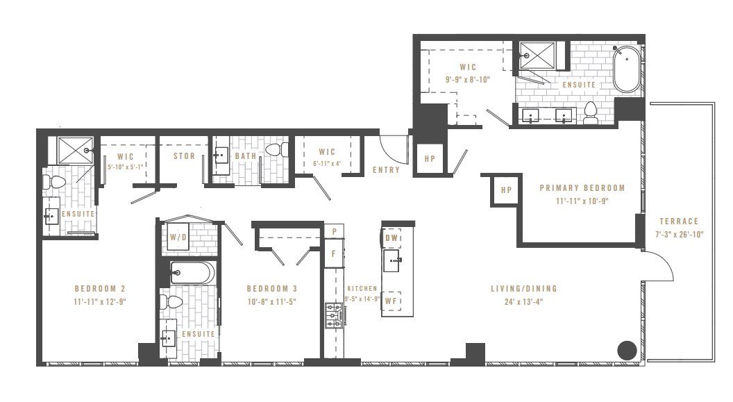 2D floor plan layout for the THE WELTON by Amacon in Upton Residences, Denver, CO (Image 1). 2D floor plan layout for the THE WELTON by Amacon in Upton Residences, Denver, CO (Image 1).