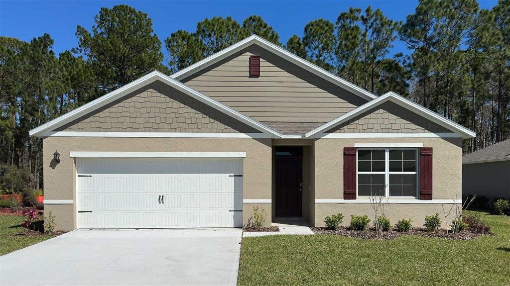 Front exterior of a new home in Harmony West, St. Cloud, FL, highlighting curb appeal (Image 1). Front exterior of a new home in Harmony West, St. Cloud, FL, highlighting curb appeal (Image 1).