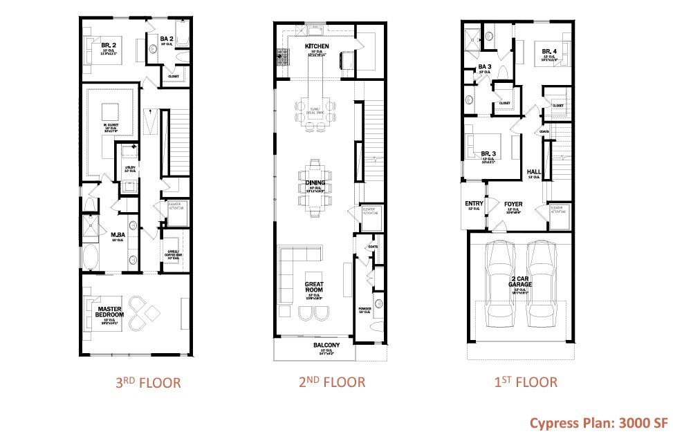 2D floor plan layout for the Cypress by Owais Developments in Commonwealth Park, Houston, TX (Image 1). 2D floor plan layout for the Cypress by Owais Developments in Commonwealth Park, Houston, TX (Image 1).