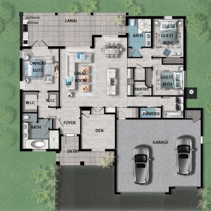 2D floor plan layout for the Villa Andrea by Palladio Homes in Palm Bay, Palm Bay, FL (Image 1). 2D floor plan layout for the Villa Andrea by Palladio Homes in Palm Bay, Palm Bay, FL (Image 1).