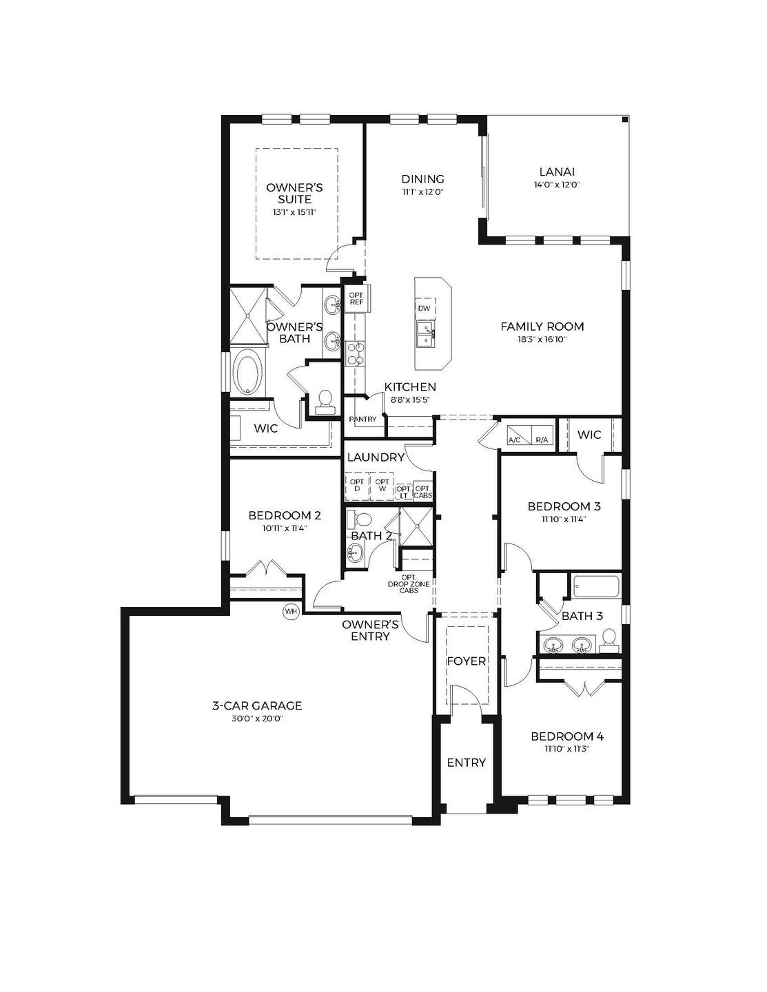2D floor plan layout of this home in Kindred, Kissimmee, FL (Image 1). 2D floor plan layout of this home in Kindred, Kissimmee, FL (Image 1).