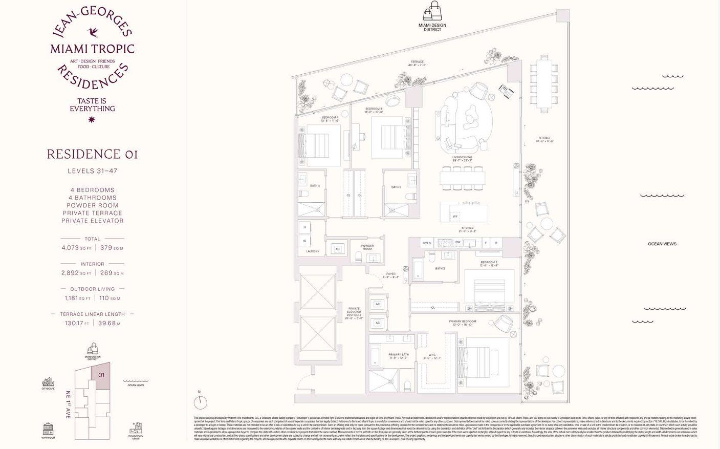 2D floor plan layout for the Residences 01 - Levels 31-47 by Terra Group in Miami Tropic, Miami, FL (Image 1). 2D floor plan layout for the Residences 01 - Levels 31-47 by Terra Group in Miami Tropic, Miami, FL (Image 1).