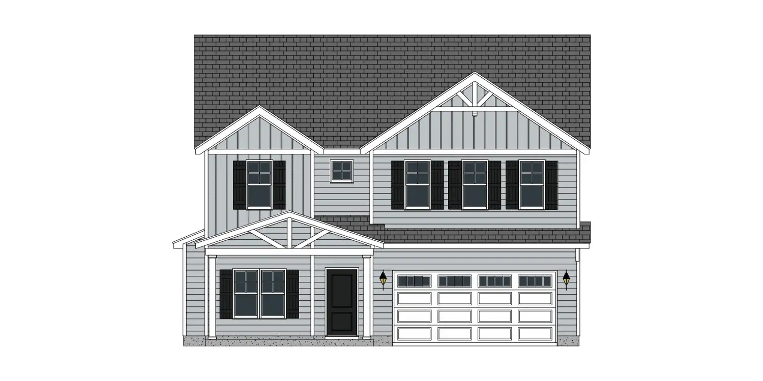 Exterior rendering of this home design in Laurel Oaks, Greenville, NC (Image 1). Exterior rendering of this home design in Laurel Oaks, Greenville, NC (Image 1).