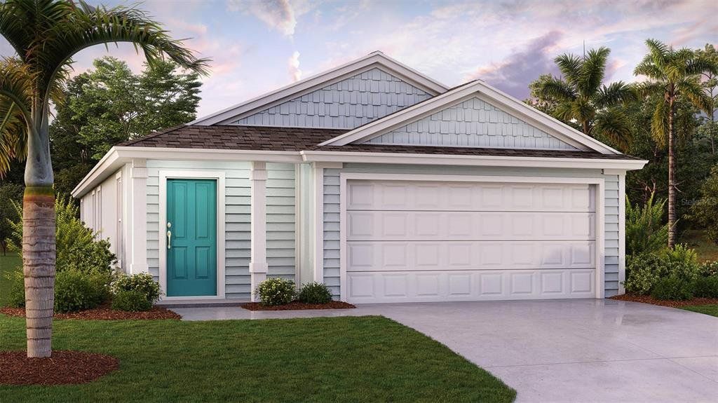 Front exterior of a new home in Grand Reserve, Bunnell, FL, highlighting curb appeal (Image 1). Front exterior of a new home in Grand Reserve, Bunnell, FL, highlighting curb appeal (Image 1).