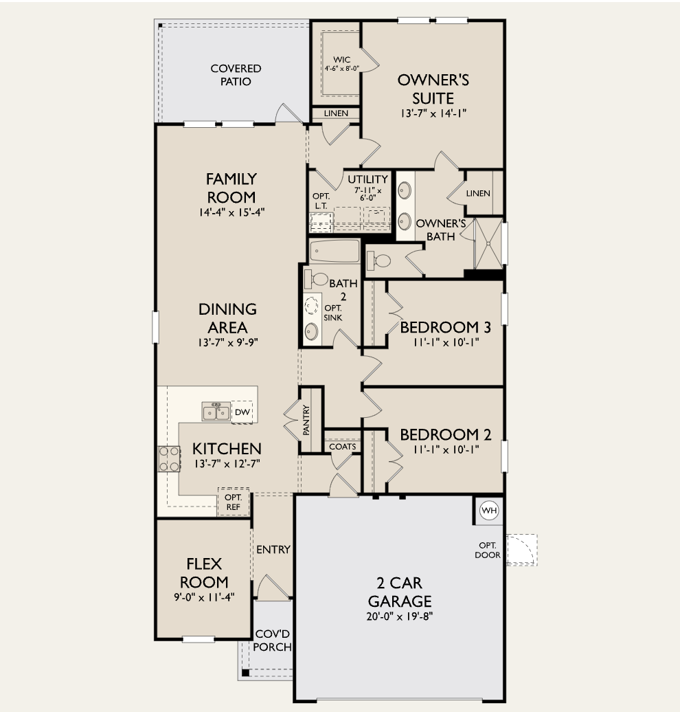 2D floor plan layout for the Brodie by Ashton Woods in Covered Bridge, Hutto, TX (Image 1). 2D floor plan layout for the Brodie by Ashton Woods in Covered Bridge, Hutto, TX (Image 1).