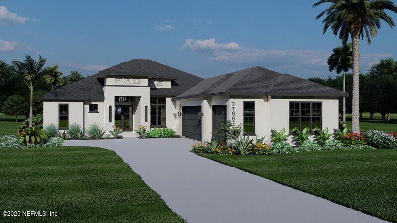 Front exterior of a new home in , St. Augustine, FL, highlighting curb appeal (Image 1). Front exterior of a new home in , St. Augustine, FL, highlighting curb appeal (Image 1).