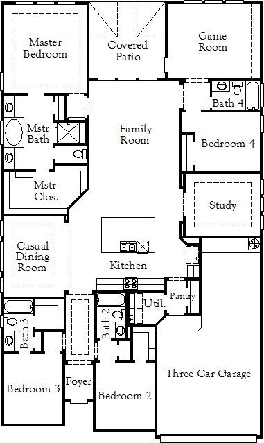 2D floor plan layout for the Hart (2576-CM-45) by Coventry Homes in Homestead, Schertz, TX (Image 1). 2D floor plan layout for the Hart (2576-CM-45) by Coventry Homes in Homestead, Schertz, TX (Image 1).