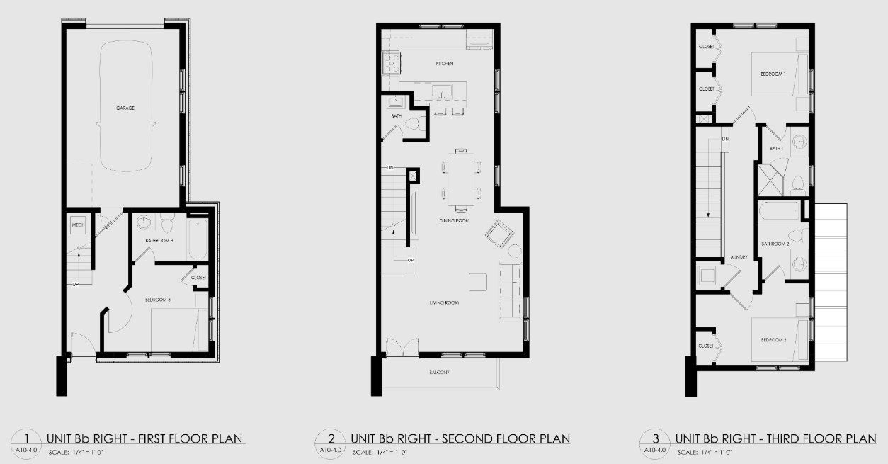 2D floor plan layout for the Unit B-b by Cityscape Housing in Towns at Scholars Landing, Atlanta, GA (Image 1).
