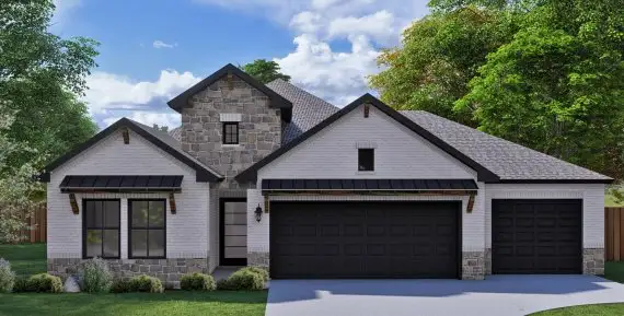 Representative exterior photo of a completed home built from the Oliver 2015HS by Saratoga Homes in Creekhaven, Iowa Colony, TX (Image 1). Representative exterior photo of a completed home built from the Oliver 2015HS by Saratoga Homes in Creekhaven, Iowa Colony, TX (Image 1).