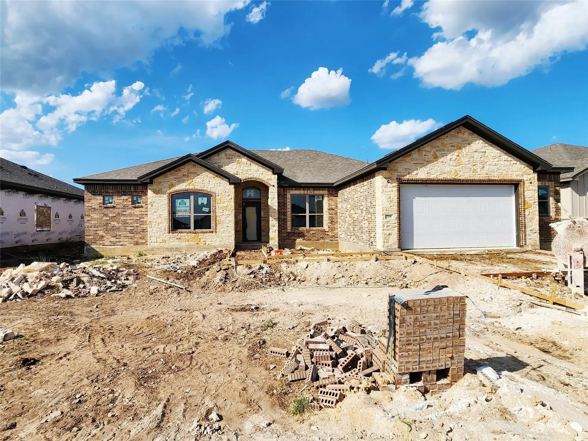 Front exterior of a new home in Eagle Heights, Salado, TX, highlighting curb appeal (Image 1).