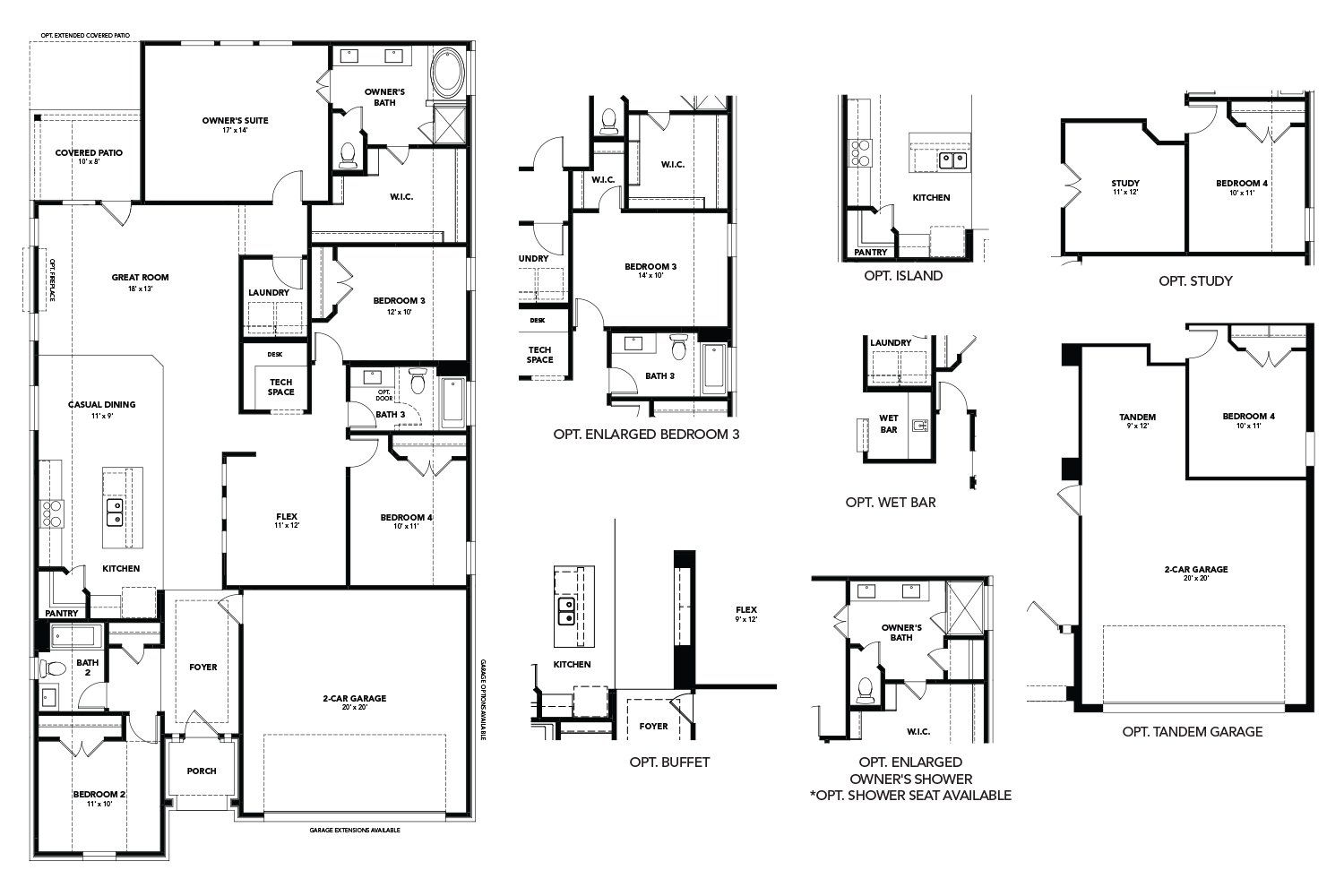 2D floor plan layout for the Oleander by Brightland Homes in Anna Ranch, Anna, TX (Image 1). 2D floor plan layout for the Oleander by Brightland Homes in Anna Ranch, Anna, TX (Image 1).