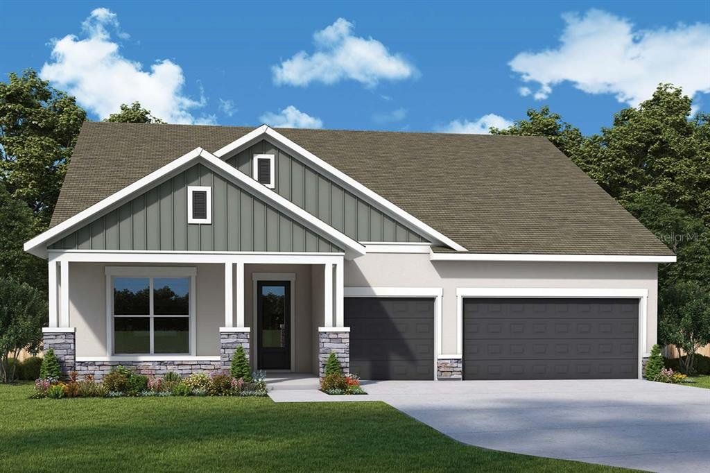 Front exterior of a new home in Chapel Crossings – Classic Series, Wesley Chapel, FL, highlighting curb appeal (Image 1). Front exterior of a new home in Chapel Crossings – Classic Series, Wesley Chapel, FL, highlighting curb appeal (Image 1).