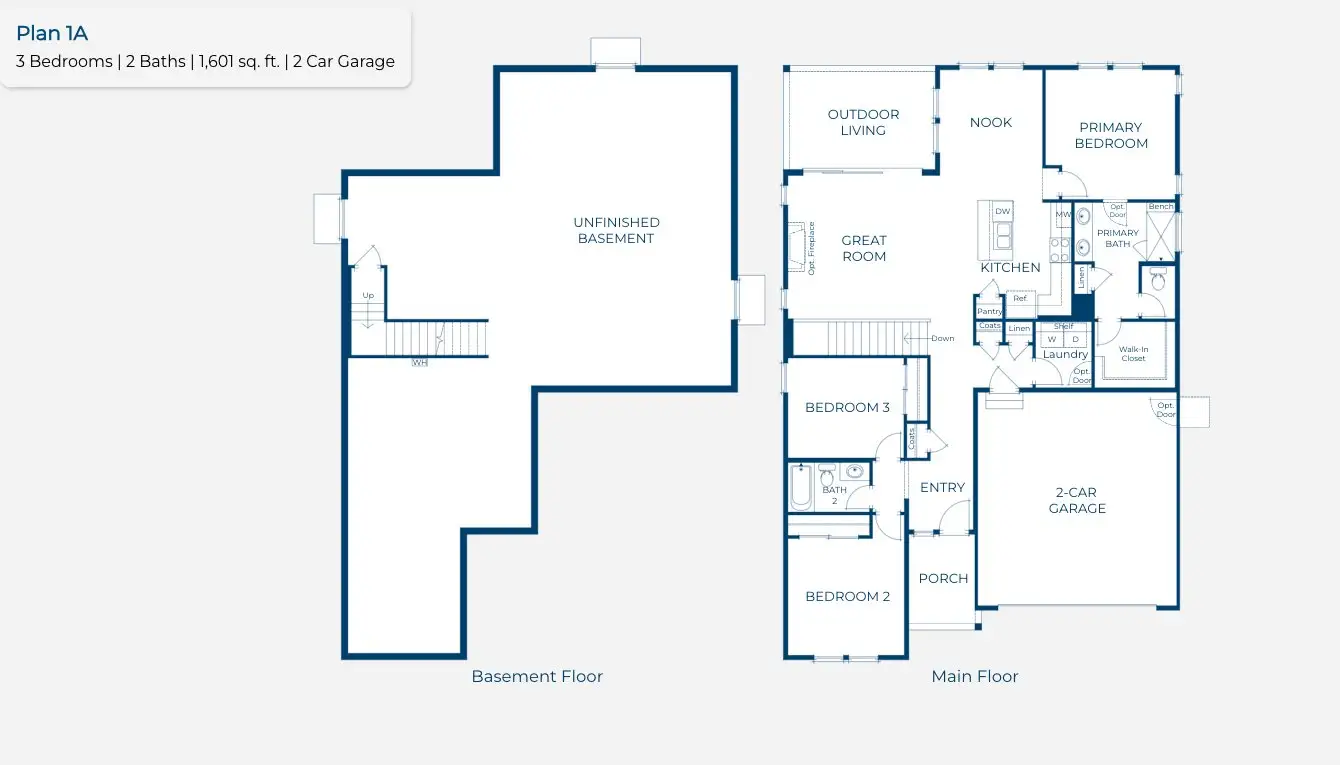 2D floor plan layout for the Plan 4001 by Risewell Homes in The Manors Collection at Golden Overlook, Golden, CO (Image 1). 2D floor plan layout for the Plan 4001 by Risewell Homes in The Manors Collection at Golden Overlook, Golden, CO (Image 1).
