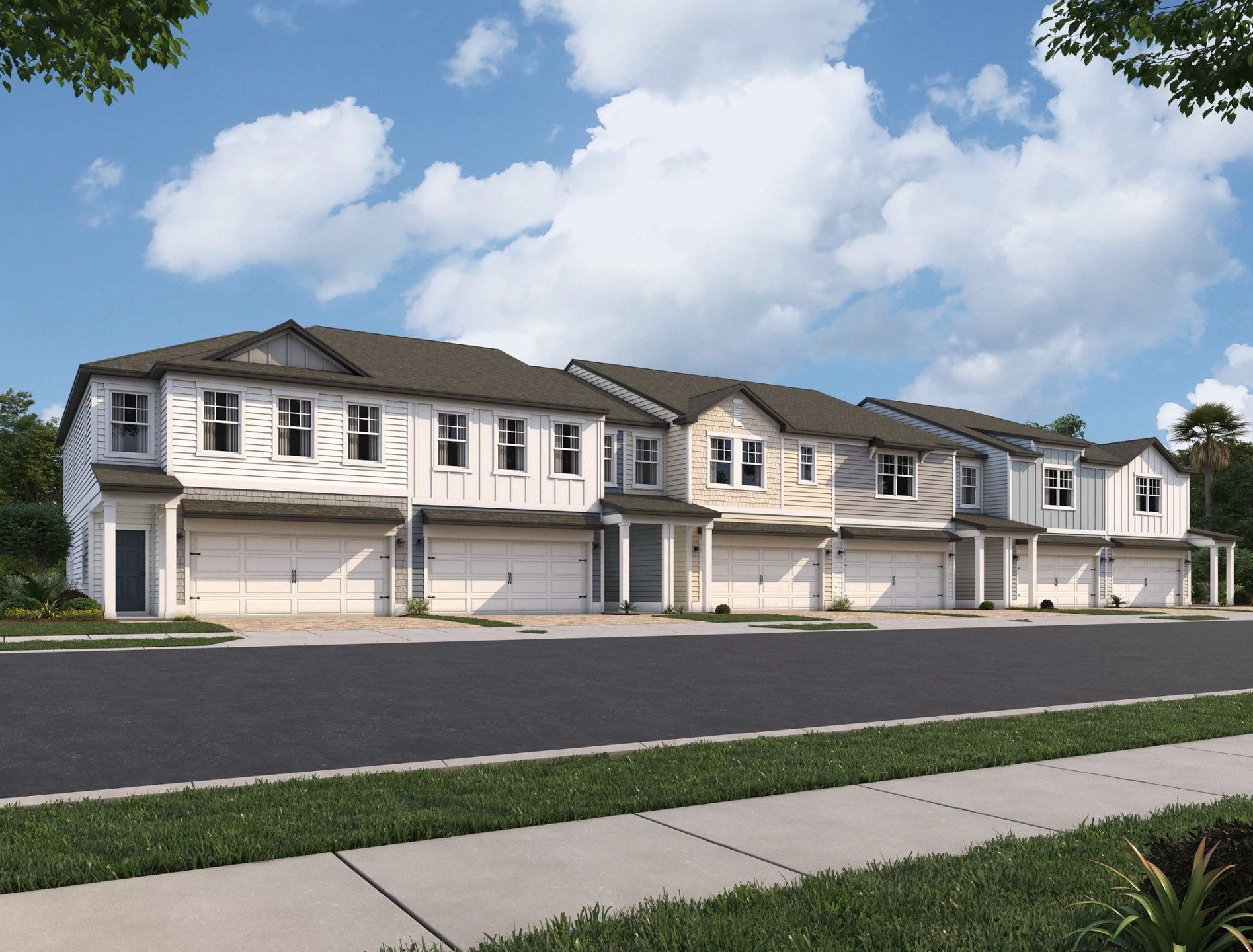 Front exterior of a new home in Hawks Run, Kissimmee, FL, highlighting curb appeal (Image 1).