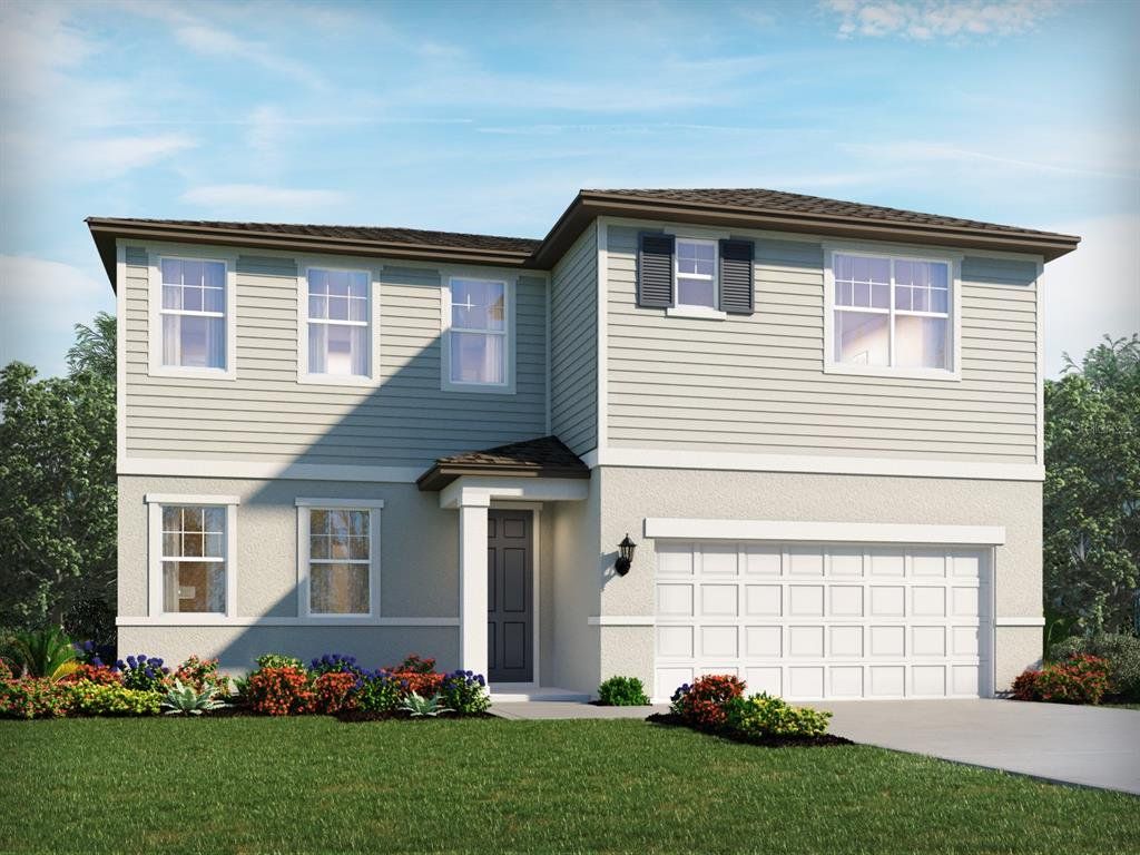 Front exterior of a new home in Magnolia Bay - Reserve Series, Nokomis, FL, highlighting curb appeal (Image 1). Front exterior of a new home in Magnolia Bay - Reserve Series, Nokomis, FL, highlighting curb appeal (Image 1).
