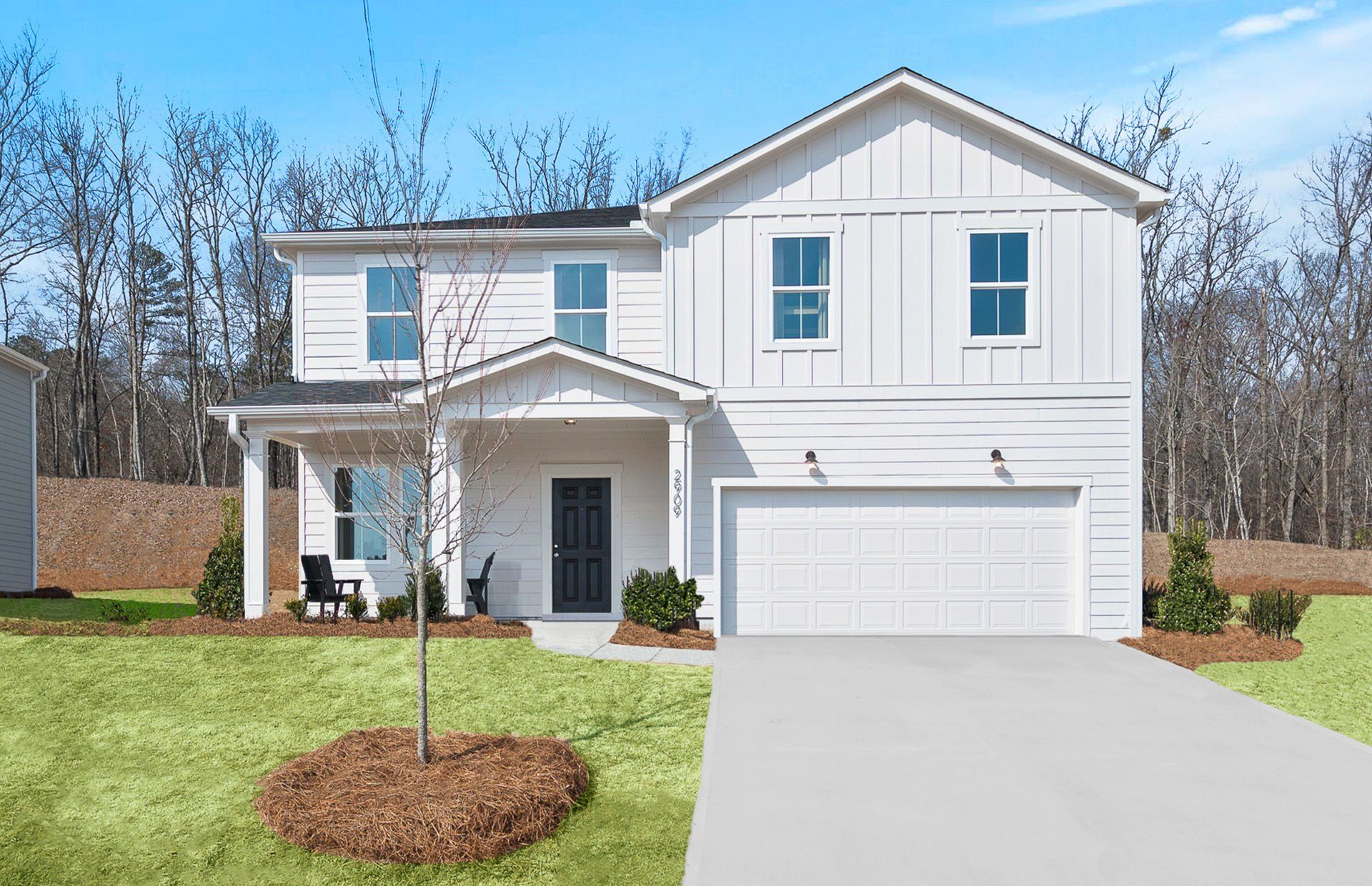 Front exterior of a new home in Avery Ridge, Gainesville, GA, highlighting curb appeal (Image 1). Front exterior of a new home in Avery Ridge, Gainesville, GA, highlighting curb appeal (Image 1).